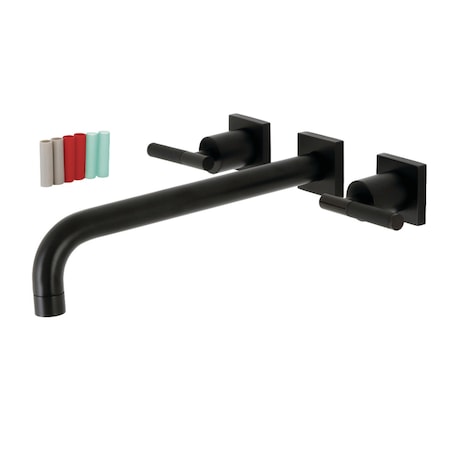 Kingston Brass KS6050CKL Wall Mount Tub Faucet, Matte Black KS6050CKL